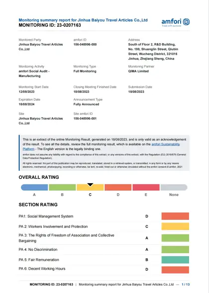 BSCI compliance report