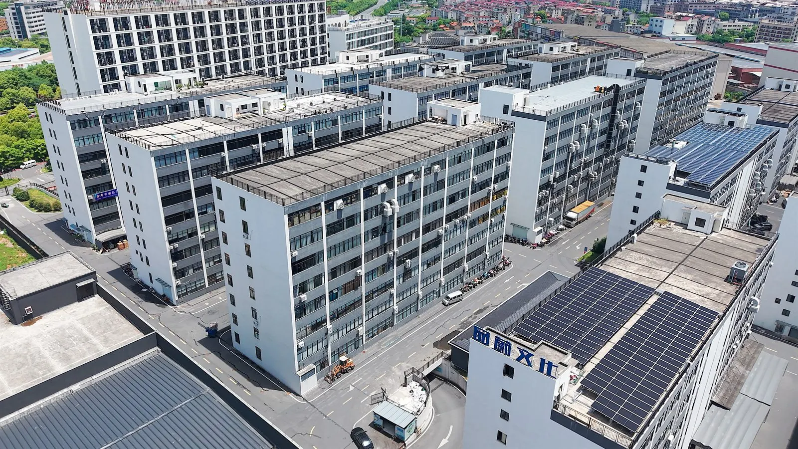 Eland Bag factory building aerial view
