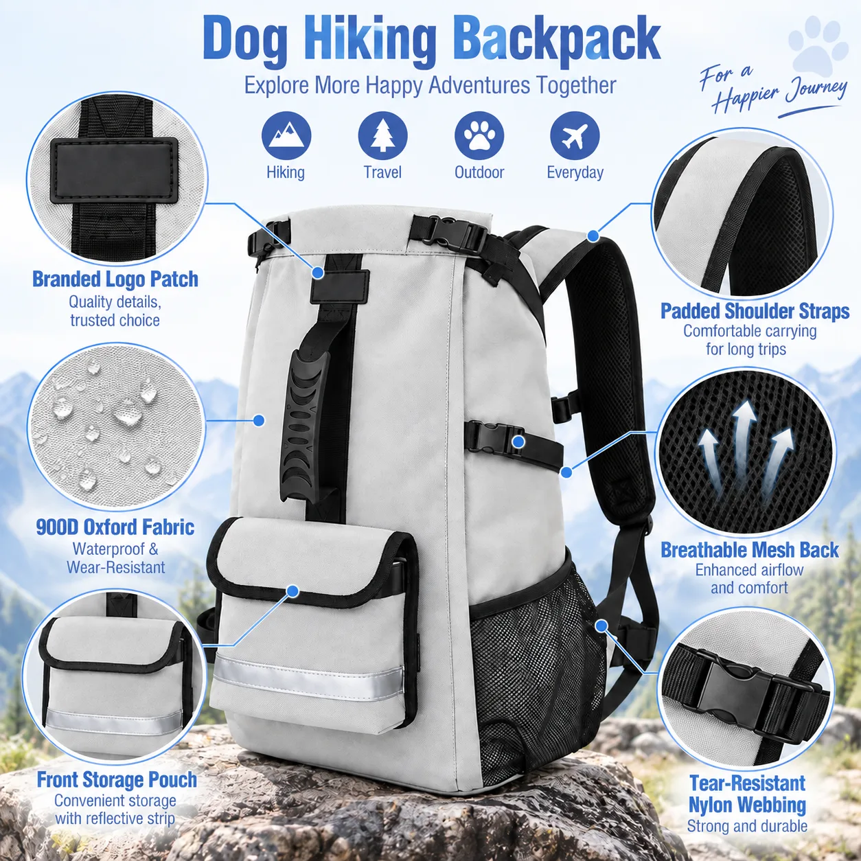Custom Dog Hiking Backpack thumbnail 4