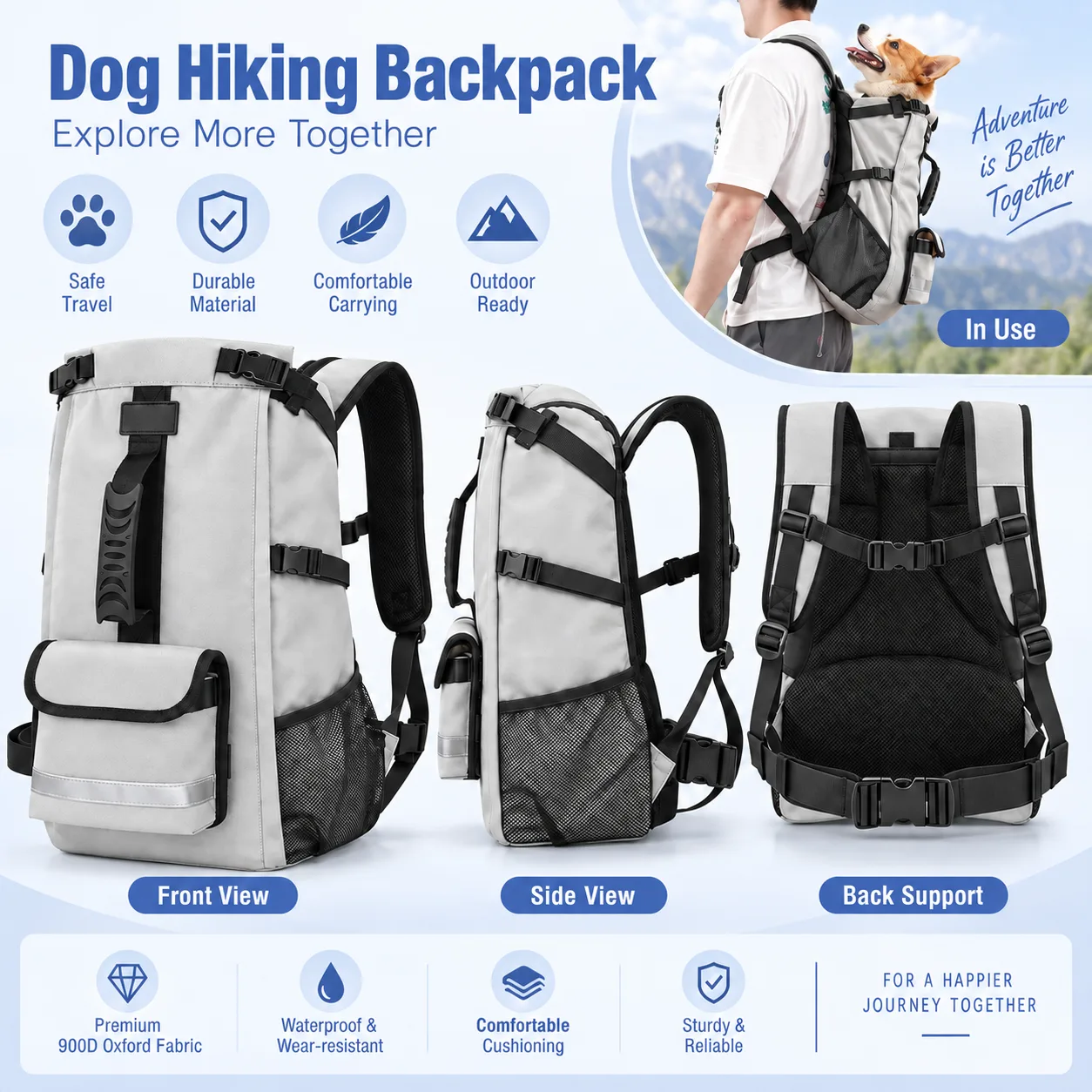 Custom Dog Hiking Backpack thumbnail 5
