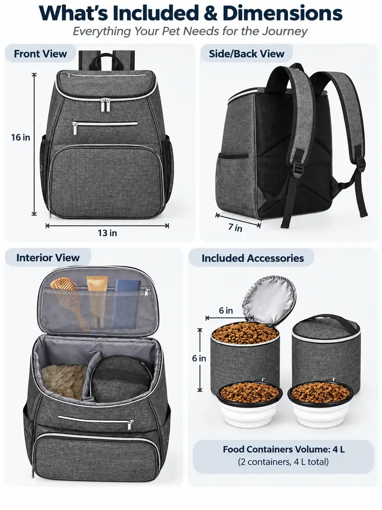 Custom Dog Travel Bag Backpack