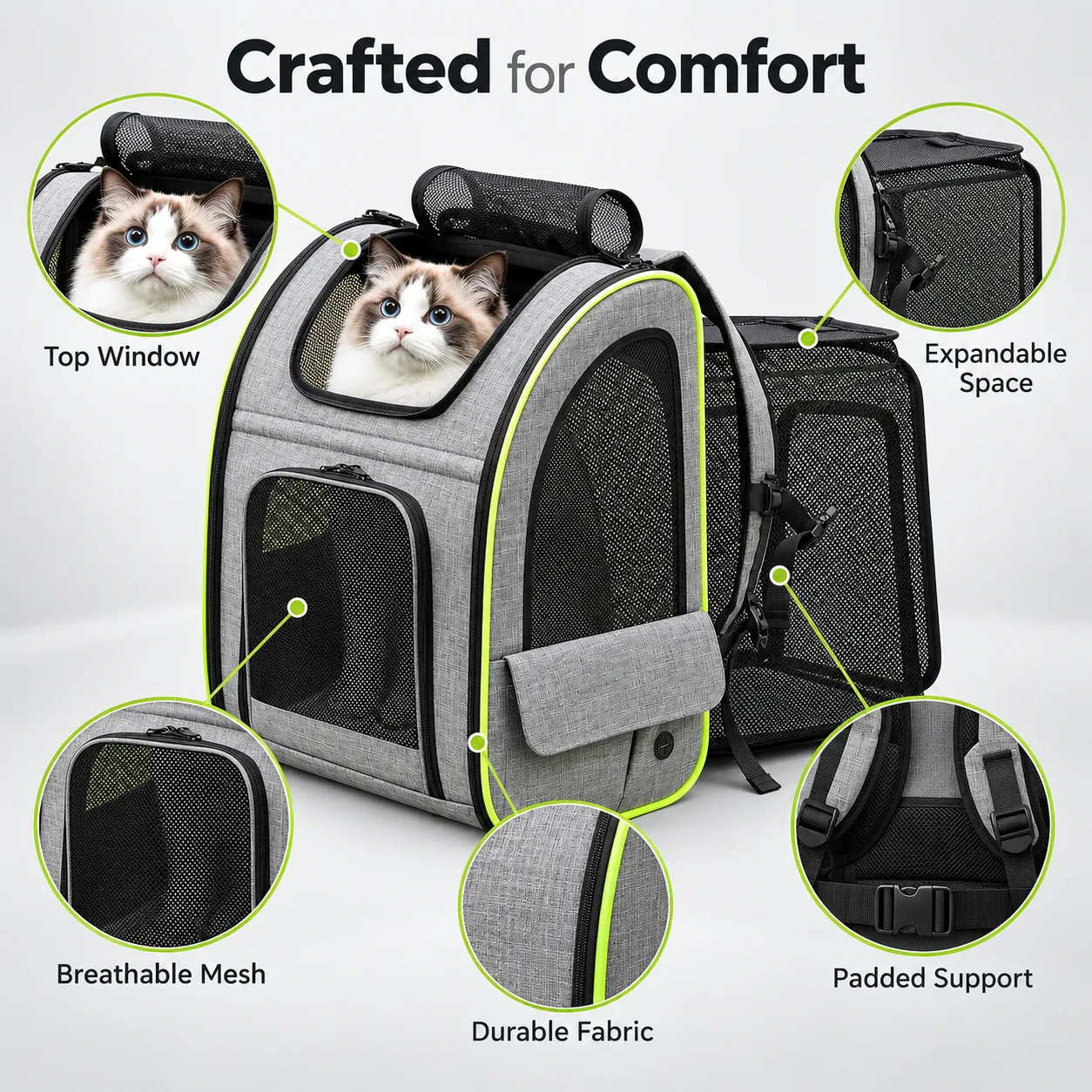 Custom Pet Carrier Backpack thumbnail 4