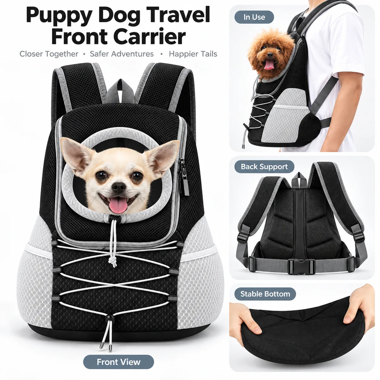 Custom Puppy Dog Travel Front Carrier thumbnail 5