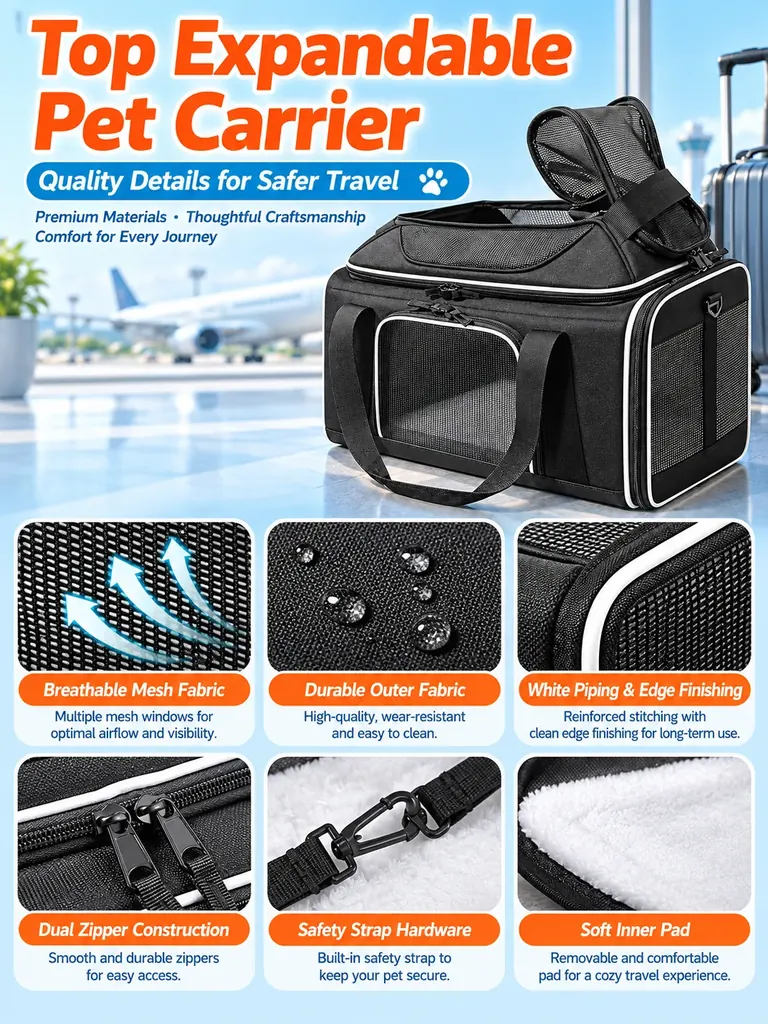 Custom Top Expandable Pet Carrier
