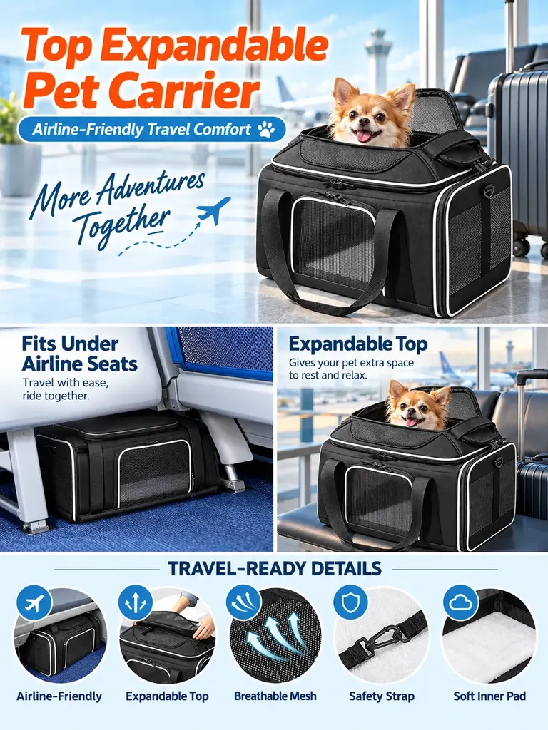 Custom Top Expandable Pet Carrier
